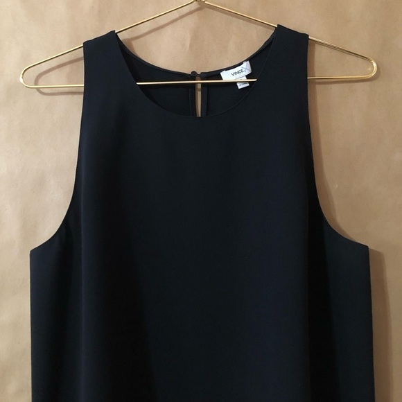 Vince | Bonded Sleeveless High Neck Longline Tunic Tank Top Black Size M - Picture 4 of 9